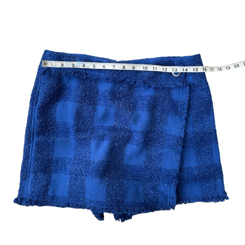 House of Harlow 1960‎ Womens 2pc Blue Wool Tweed Blazer & Skirt(Skort) Set Sz. M - Picture 7 of 16